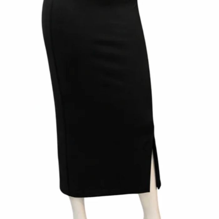 Fitted Midi Skirt with Slit #42417
