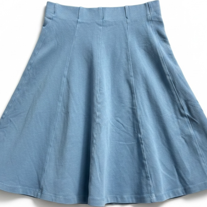 Girls Light Blue Mineral Wash Panel Skirt