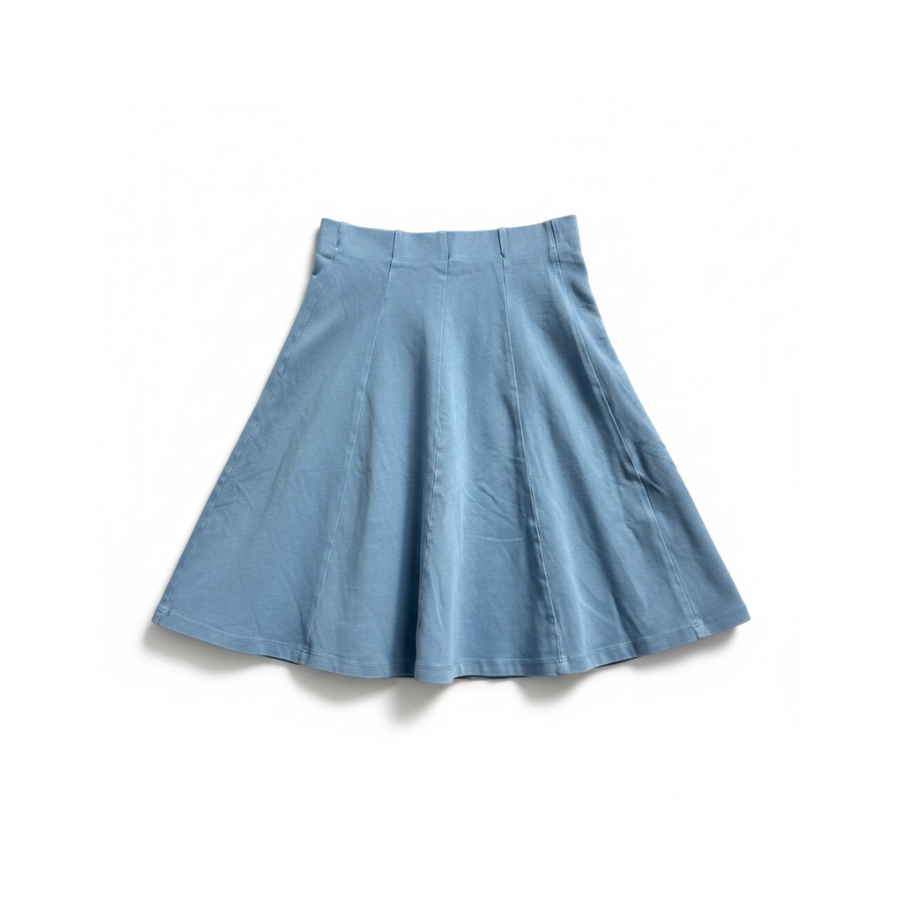 Girls Light Blue Mineral Wash Panel Skirt